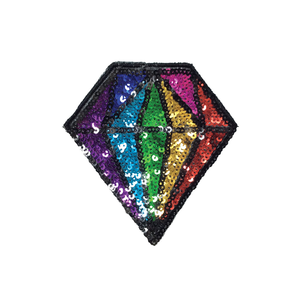PC3184 - Multicolour Sequin Diamond (Iron On) Embroidery Applique Patch | Koo Style UK