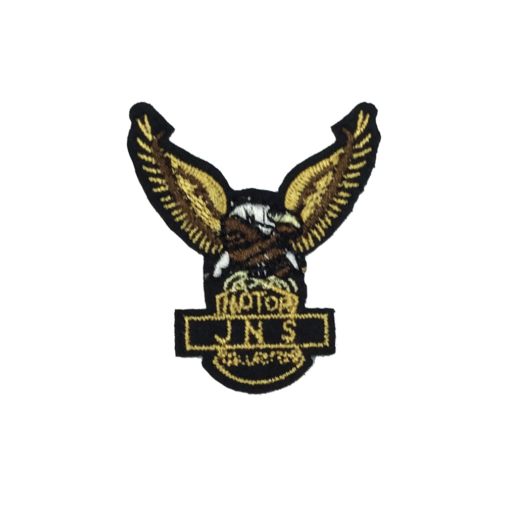 PC3223 - Gold Eagle Motor JNS (Iron On) Embroidery Applique Patch | Koo Style UK