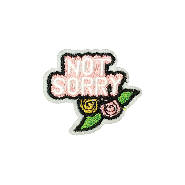 PC3206 - Not Sorry Flowers Text (Iron On)