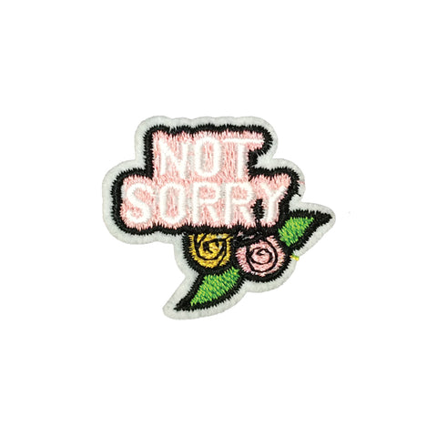 PC3206 - Not Sorry Flowers Text (Iron On)
