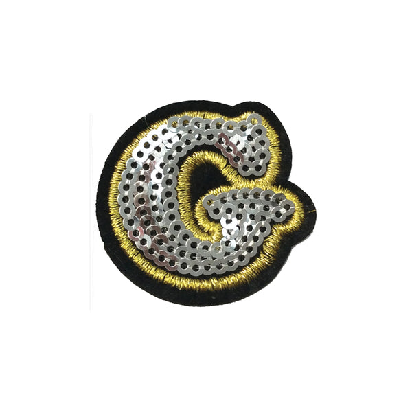 PC4001G - Sequin Silver Letter G (Iron On)