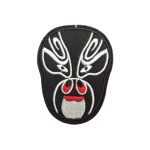 PC3437 - Chinese Bian Lian Black Mask Face (Iron On)