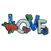 PC2305 - Sequin LOVE TEXT with Flower & Butterfly (Iron on)