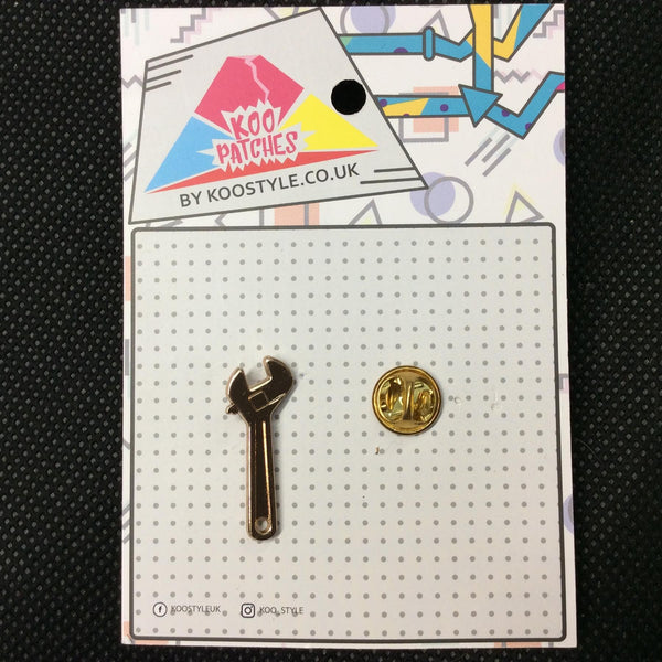MP0055 - Gold Toolbox Wrench Metal Pin Badge