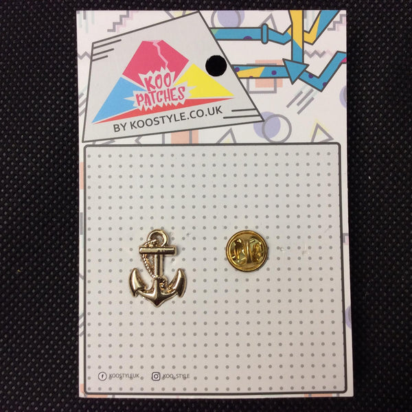 MP0160 - Gold Anchor Ship Boat Metal Pin Badge