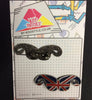 MP0270 - Union Jack Moustache Metal Pin Badge
