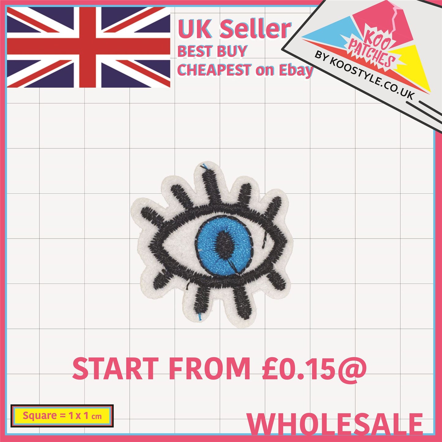 PC2437 - Tiny Blue Eye (Iron on)