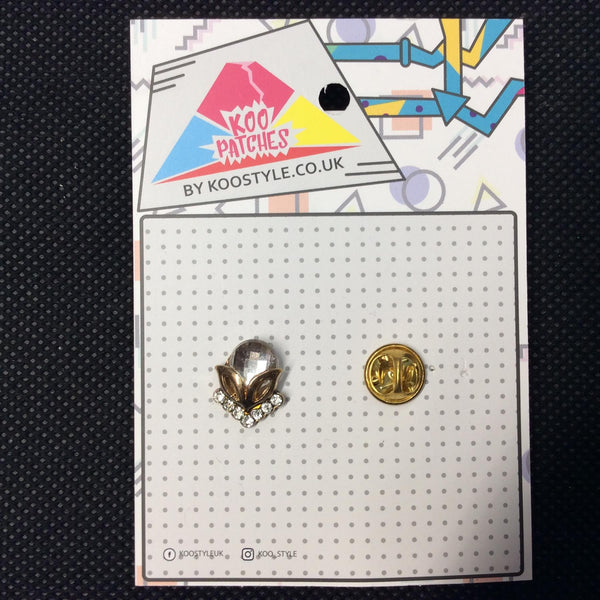 MP0138 - Gold Stone Gem Metal Pin Badge