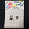 MP0257 - Silver Red Beetle Bug Metal Pin Badge