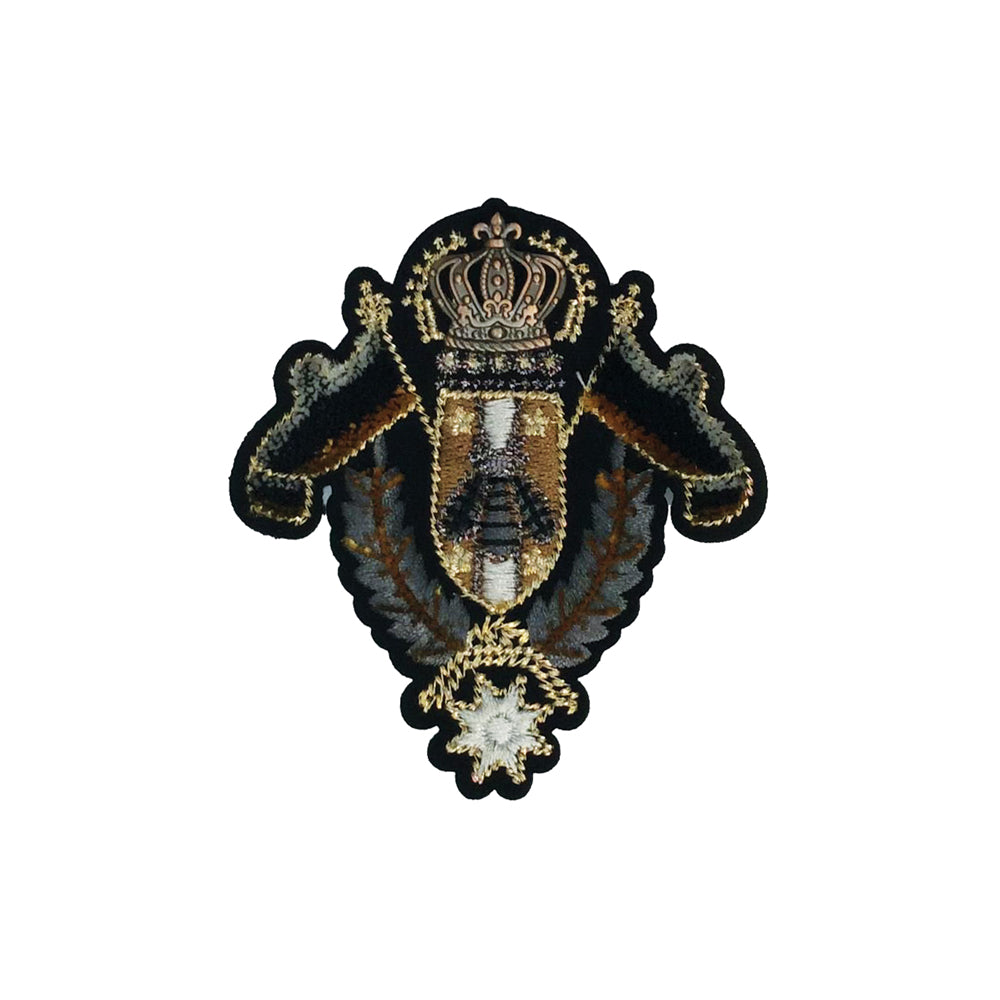 PC4159 - Gold Silver Crowns Emblem (Sew On) Embroidery Applique Patch | Koo Style UK