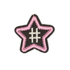 PC2298 - Pink Black Star with Hashtag (Iron on)