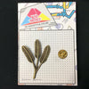 MP0048 - Three Gold Feathers Native Metal Pin Badge