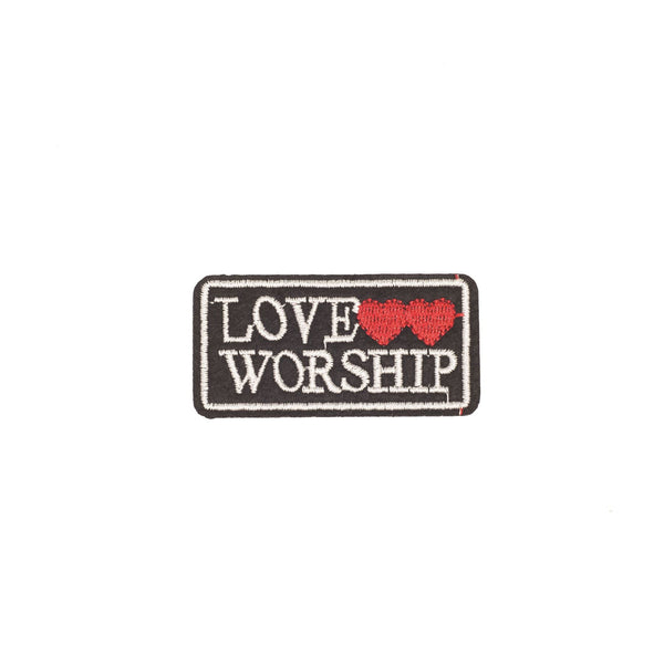 PC2275 - Love Worship Text with Double Heart (Iron on)