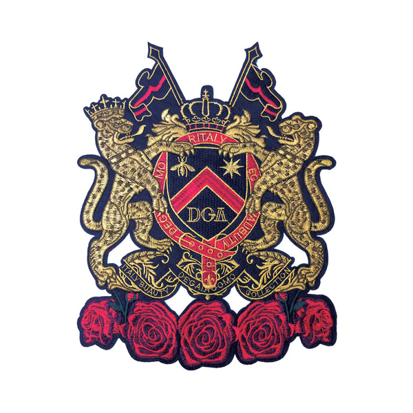 PC3576 - Gold Red Lions Crest (Iron On)