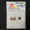 MP0198 - Gold Lion Flag Red White Green Metal Pin Badge