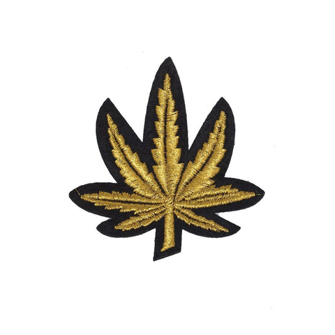 PC2361 - Gold Weed Leaf (Iron On)