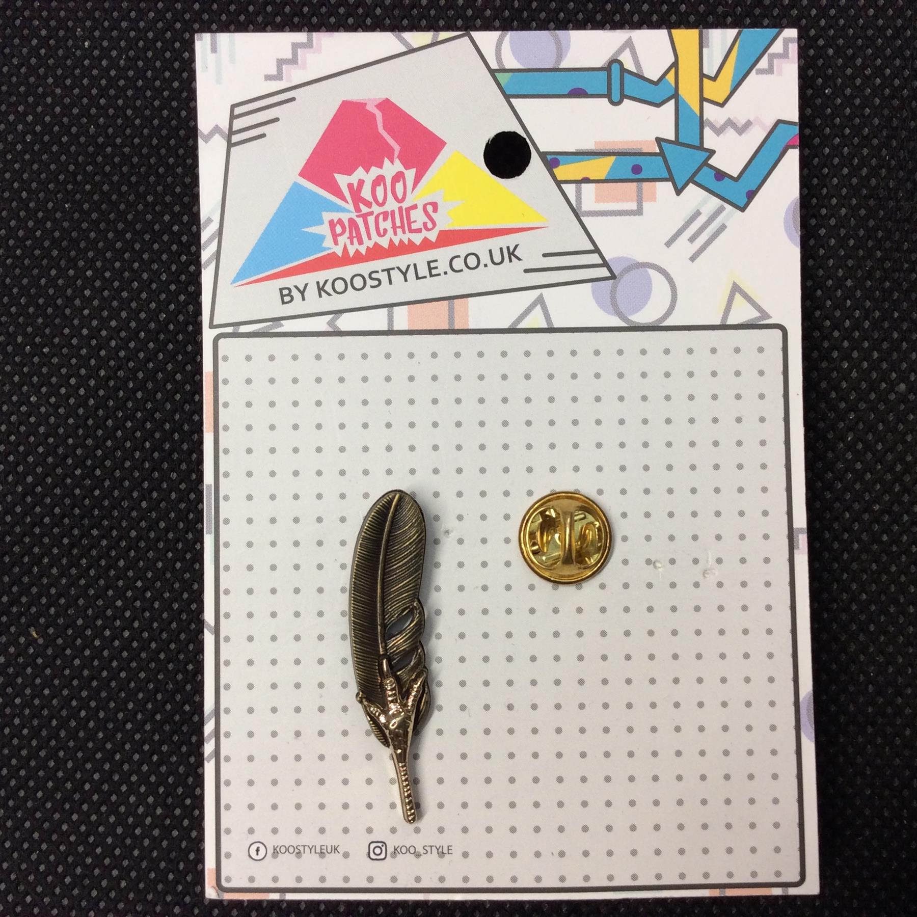 Metal on sale feather pin