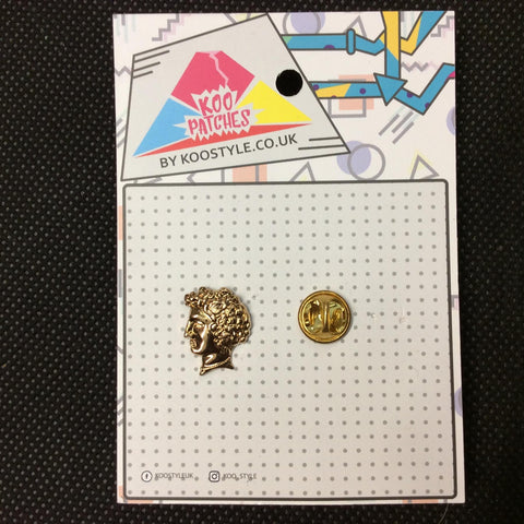 MP0158 - Gold Head Bust Metal Pin Badge