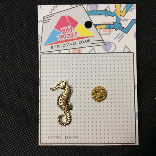 MP0016 - Gold Sea Horse Metal Pin Badge | Koo Style UK