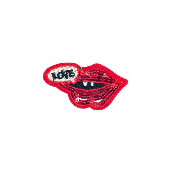 PC2553 - Sequin Love Text Lips (Iron On)